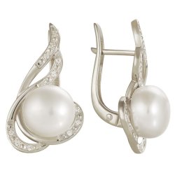z2-8018 Серьги с жемчугом. Серебро 925.