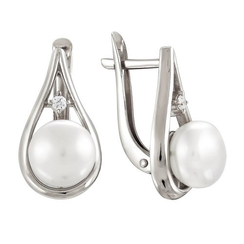 z2-8518 Серьги с жемчугом. Серебро 925. 