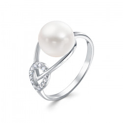z1-10666 Кольцо с жемчугом. Серебро 925.
