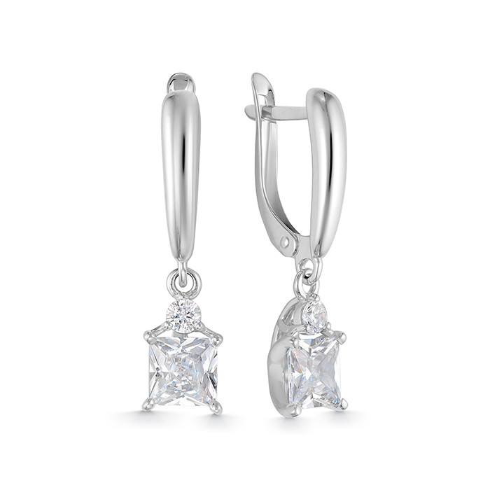 z2-11043 Серьги с фианитами. Серебро 925. 