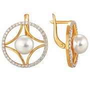 z2-8127 Серьги с жемчугом. Золото 585.