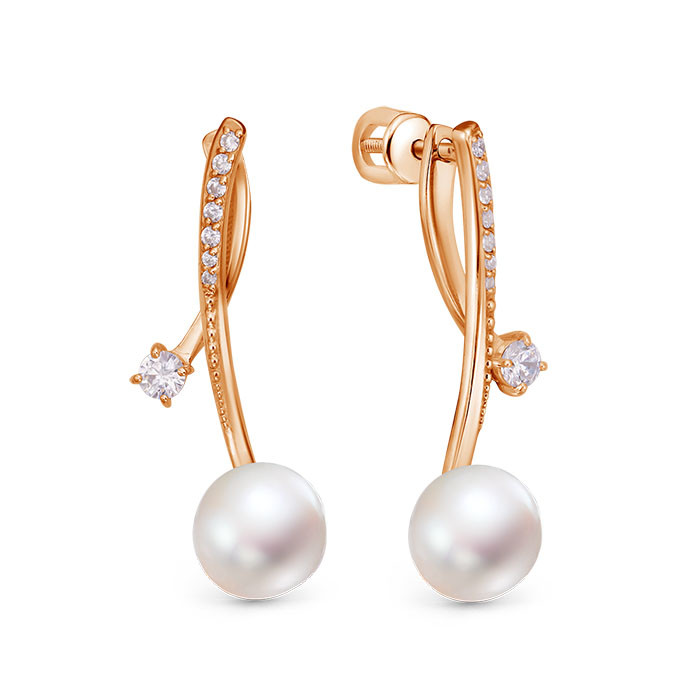 z2-11483 Серьги с жемчугом. Золото 585. 