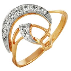 z1-601 Кольцо с фианитами. Золото 585.