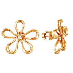 z2-8500 Серьги с фианитами. Золото 585.