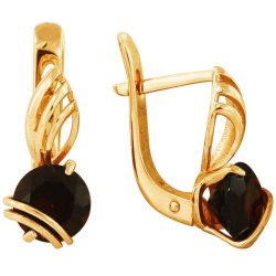 z2-7502 Серьги с полудрагоценными вставками. Золото 585.