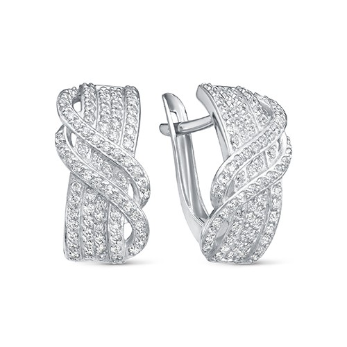 z2-10056 Серьги с фианитами. Серебро 925. 