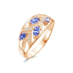 z1-10091 Кольцо с полудрагоценными вставками. Золото 585.