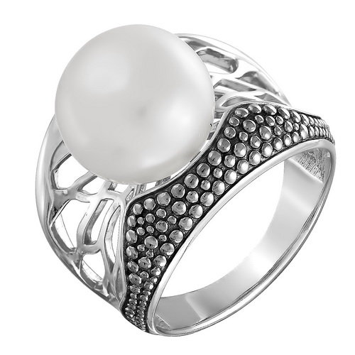 z1-8601 Кольцо с жемчугом. Серебро 925. 