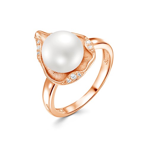 z 1-10226 Кольцо с жемчугом. Золото 585. 