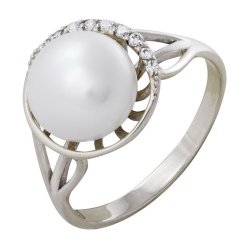 z1-7753 Кольцо с жемчугом. Серебро 925.