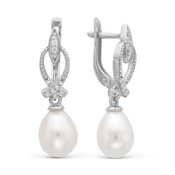 z2-8564 Серьги с жемчугом. Серебро 925.