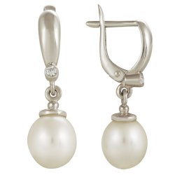 z2-8029 Серьги с жемчугом. Серебро 925.