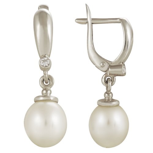 z2-8029 Серьги с жемчугом. Серебро 925. 