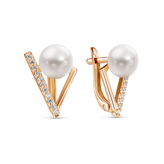 z2-10564 Серьги с жемчугом. Золото 585. 