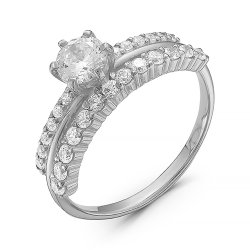 z1-8998 Кольцо с фианитом.Серебро 925.