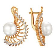 z2-8213 Серьги с жемчугом. Золото 585. 