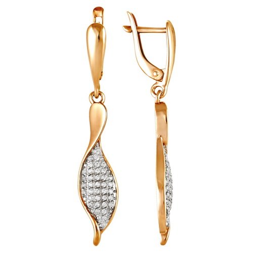 z2-8504 Серьги с фианитами. Золото 585. 