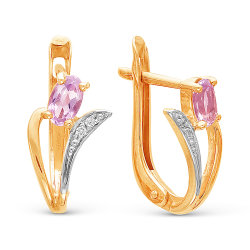 z2-8762 Серьги с полудрагоценными вставками. Золото 585.