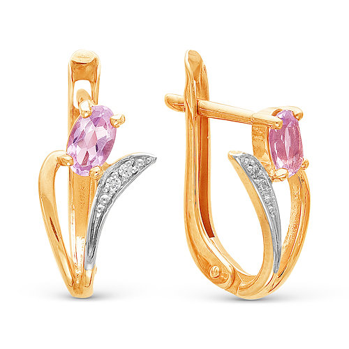 z2-8762 Серьги с полудрагоценными вставками. Золото 585. 