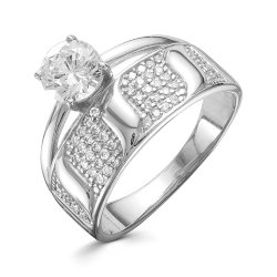 z1-9508 Кольцо с фианитами. Серебро 925.