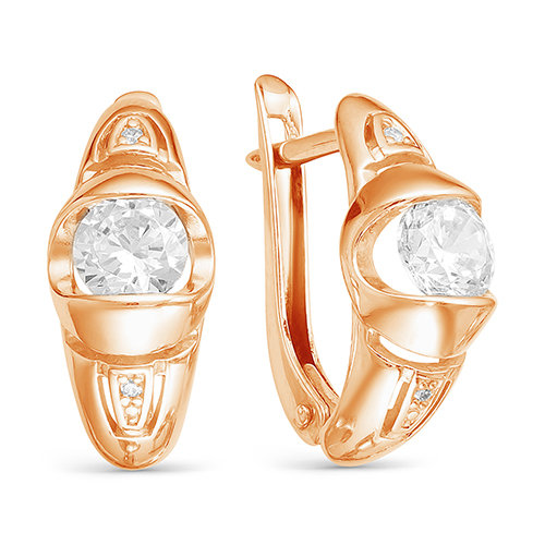 z2-9565 Серьги с фианитами. Золото 585. 