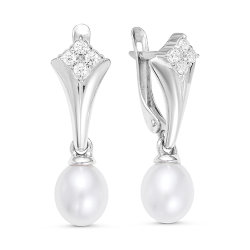 z2-9605 Серьги с жемчугом. Серебро 925.