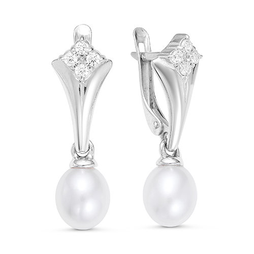 z2-9605 Серьги с жемчугом. Серебро 925. 