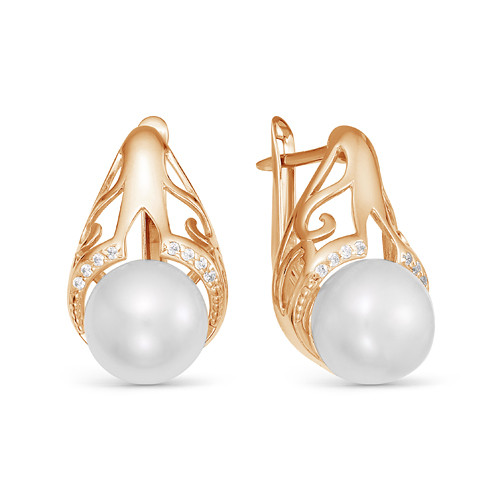 2-9705 Серьги с жемчугом. Золото 585.  