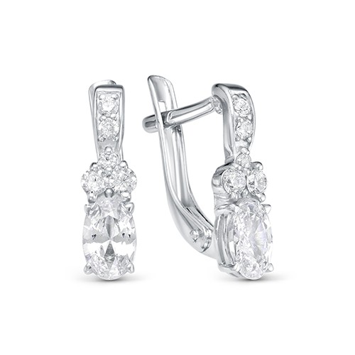 z2-10011 Серьги с фианитами. Серебро 925. 