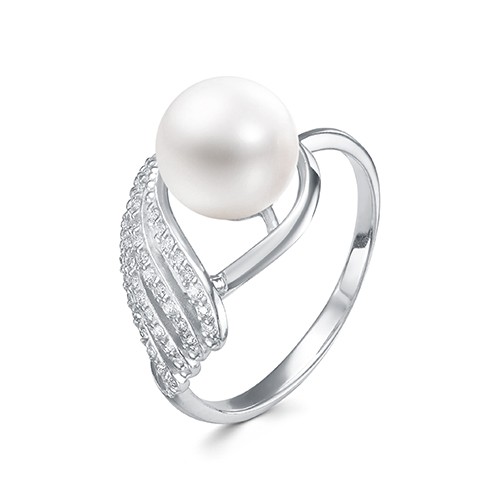 z1-9986 Кольцо с жемчугом. Серебро 925. 
