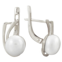 z2-5034 Серьги с жемчугом. Серебро 925.