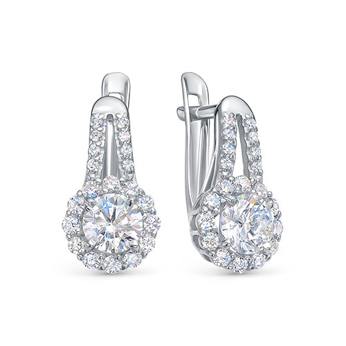 z2-10279 Серьги с фианитами. Серебро 925. 