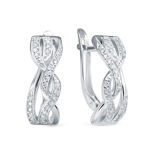 z2-10201 Серьги с фианитами. Серебро 925. 