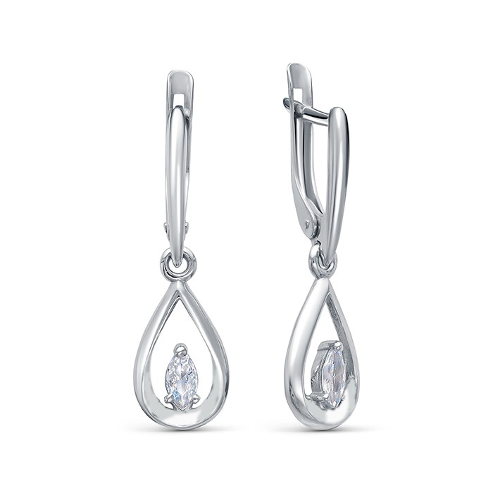 z2-10494-1 Серьги с фианитами. Серебро 925. 