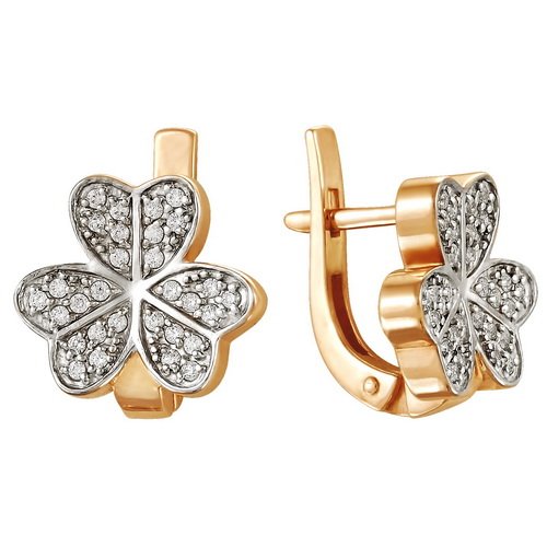 z2-8506 Серьги с фианитами. Золото 585. 