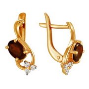 z2-8575 Серьги с полудрагоценными вставками. Золото 585. 