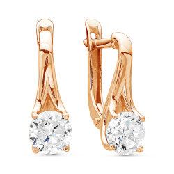 z2-9402 Серьги с фианитами. Золото 585.