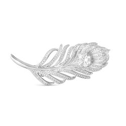 z7-061 Брошь с фианитами. Серебро 925.