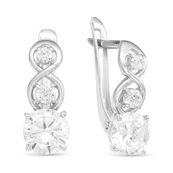 z2-9634 Серьги с фианитами. Серебро 925.