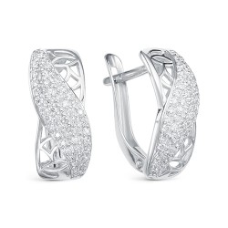 z2-9877 Серьги с фианитами. Серебро 925.