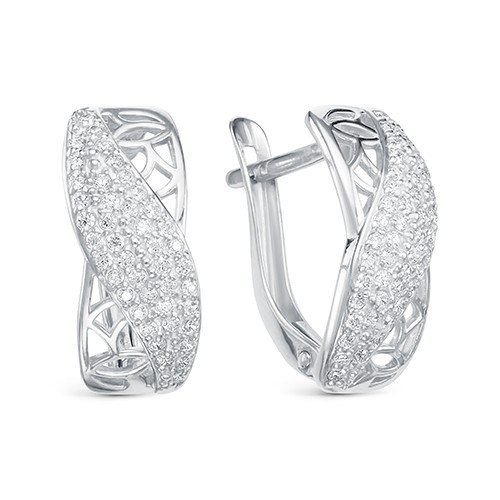 z2-9877 Серьги с фианитами. Серебро 925. 