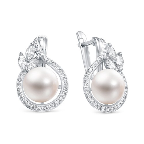 z2-9934 Серьги с жемчугом. Серебро 925. 