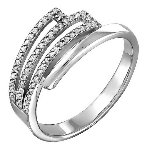 z1-8485 Кольцо с фианитами. Серебро 925.  