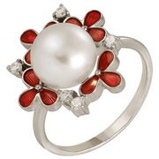 z1-8102-1 Кольцо с эмалью. Серебро 925.