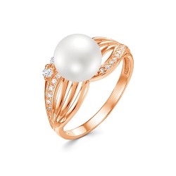 z 1-10222 Кольцо с жемчугом. Золото 585.