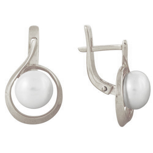 z2-5037 Серьги с жемчугом. Серебро 925. 