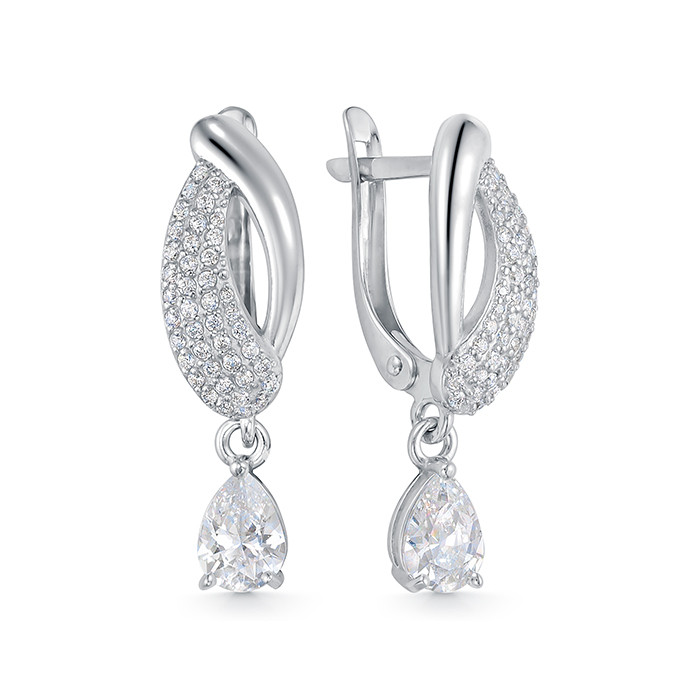 z2-11041 Серьги с фианитами. Серебро 925. 