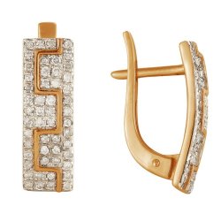 z2-7904 Серьги с бриллиантовой россыпью. Золото 585.