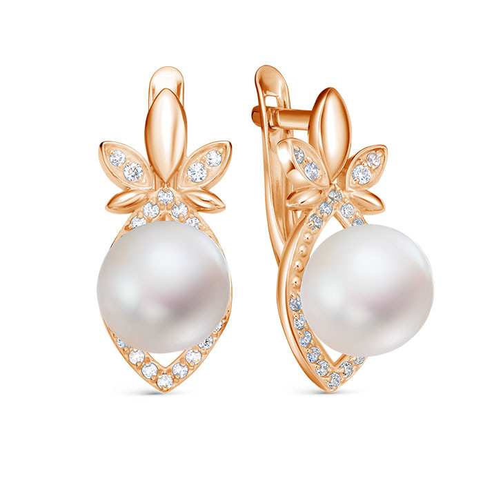 z2-11485 Серьги с жемчугом. Золото 585. 