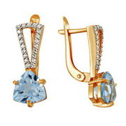 z2-8376 Серьги с полудрагоценными вставками. Золото 585. 